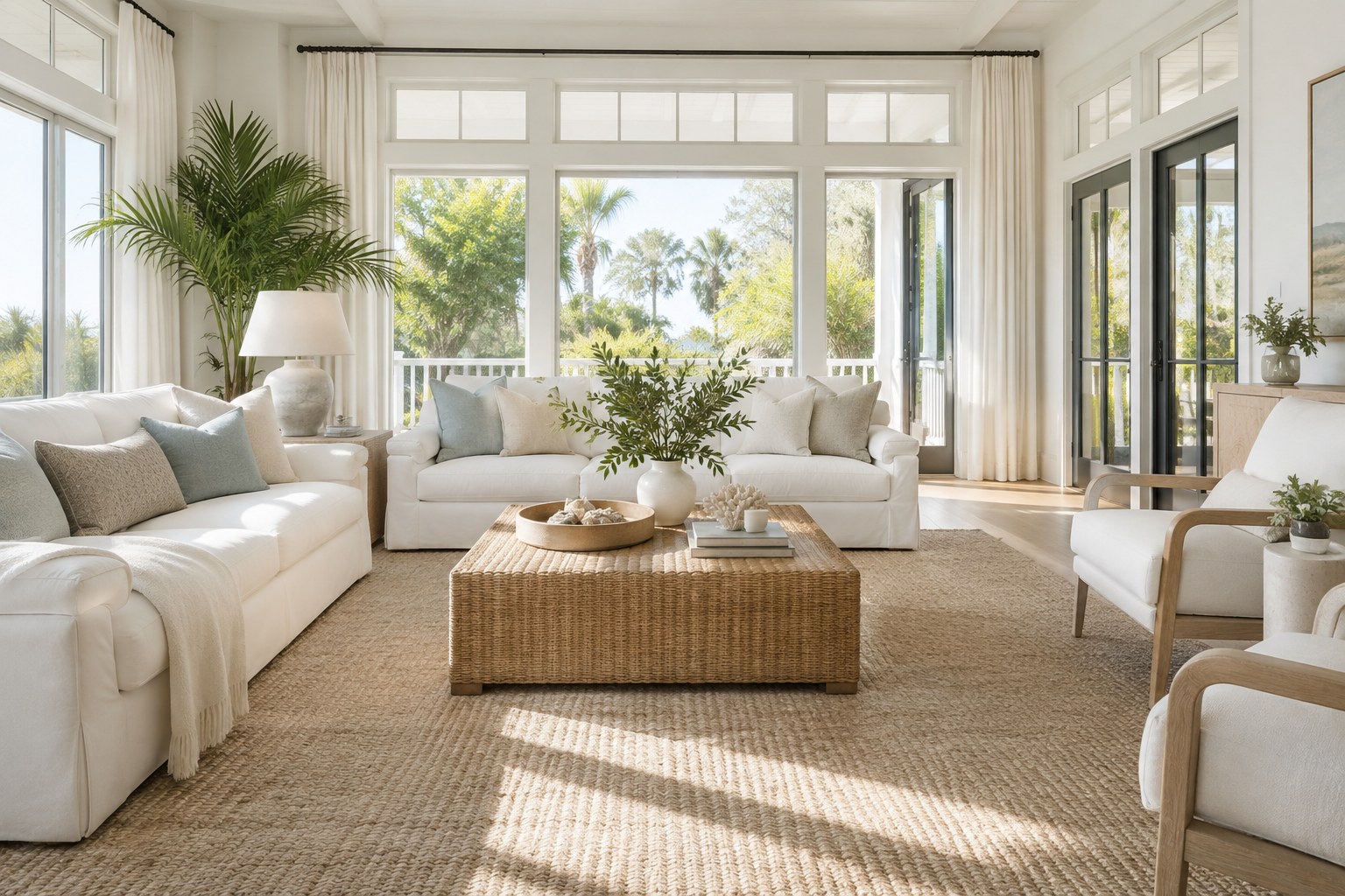 A bright living room, illustrative